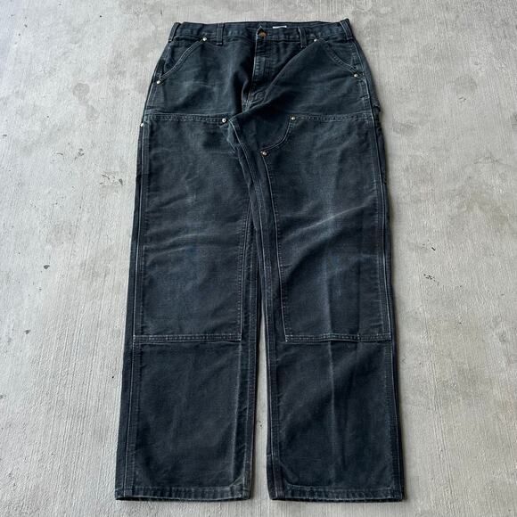 Vintage Y2K Carhartt black double knee work wear carpenter pants - Picture 1 of 7